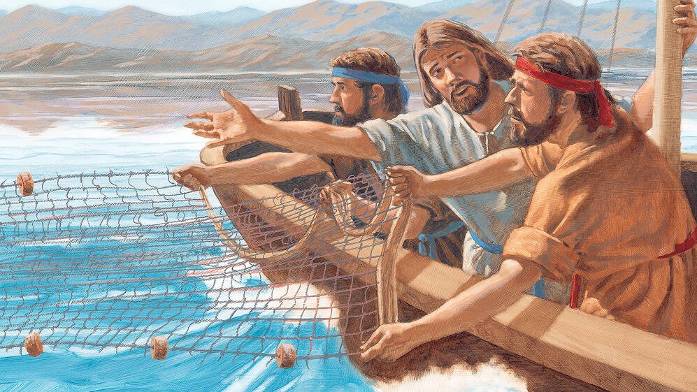 Jesus admonishing Peter to let out his net for a draught of fishes